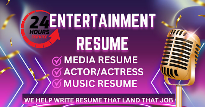 Gig Preview - Craft top notch actor actress media entertainment music resume and cover letter