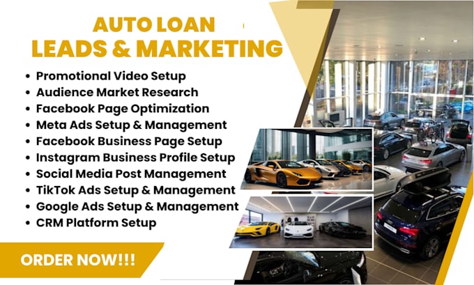 Gig Preview - Auto loan leads car loan leads auto finance marketing facebook ads google ads