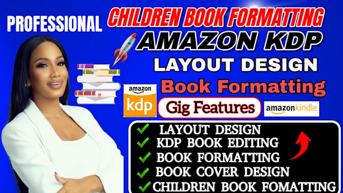 Gig Preview - Do children book layout design coloring book layout for amazon kdp publishing