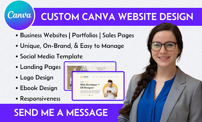 Gig Preview - Do canva website design canva landing page canva website canva website template