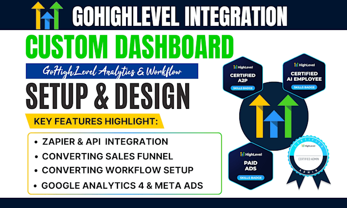 Bestseller - setup gohighlevel dashboard design ghl reporting google analytics ads campaign