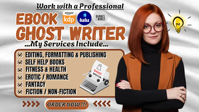 Gig Preview - Ghostwrite ebook  non fiction ghostwriter book writer and ebook writer