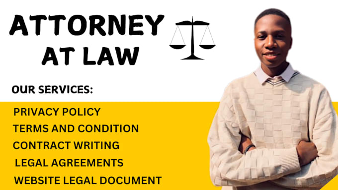 Gig Preview - Write privacy policy terms and condition and legal documents for you