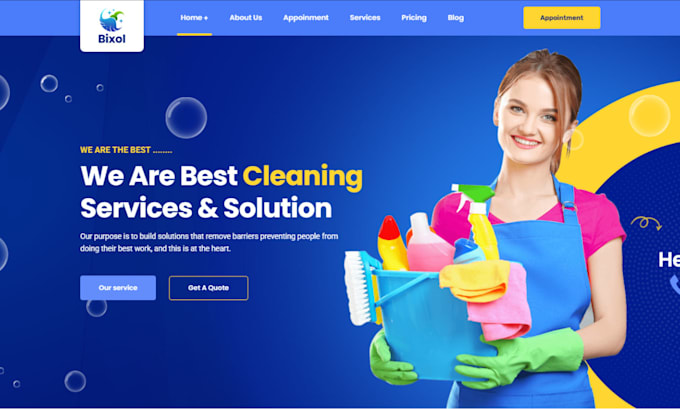 Gig Preview - Build cleaning service website pricing parameter booking koala website launch 27