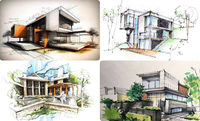 Gig Preview - Draw sketch architecture and interior and exterior design