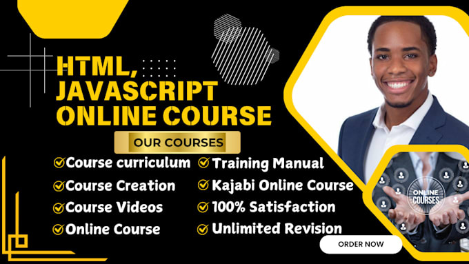 Gig Preview - Do online course creation, java, html, php, python, css, kajabi online course