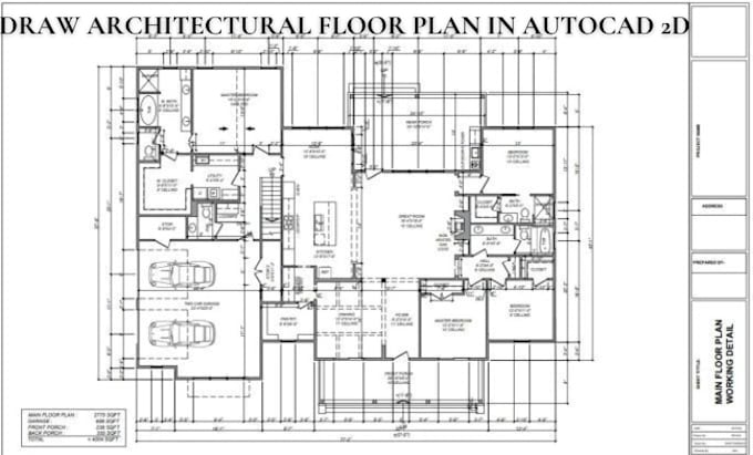 Gig Preview - Draw architectural floor plan in autocad 2d and floor plan drawing, elevation