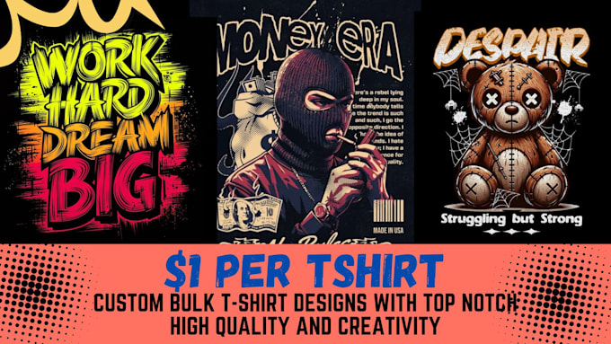 Gig Preview - Unique custom bulk tshirt design,retro vintage, typography 4 printify, teespring