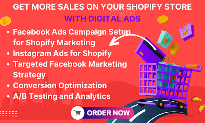 Gig Preview - Setup facebook ads campaign for shopify marketing fb marketing and instagram ads