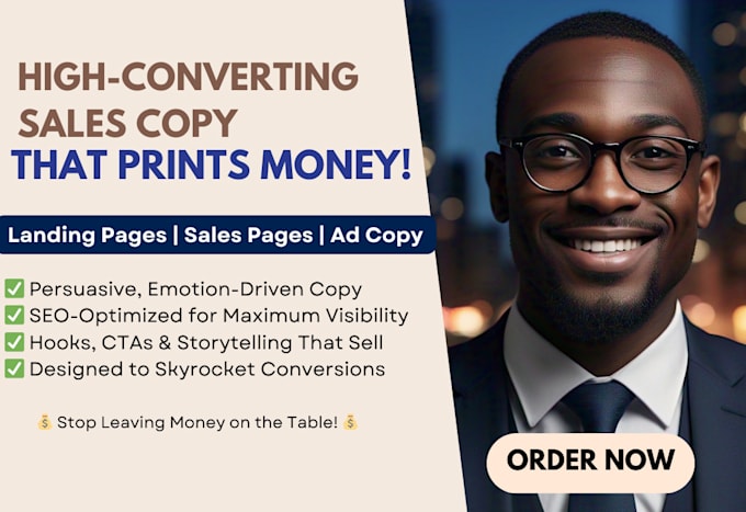 Gig Preview - High converting sales copy for landing page sales page ads copywriting