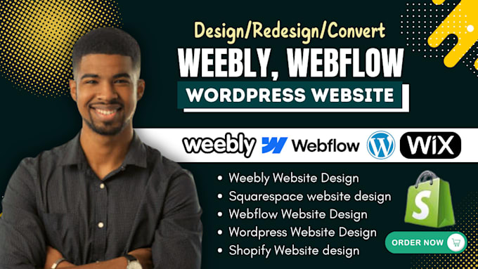 Gig Preview - Convert, redesign, develop weebly, webflow, wordpress website design