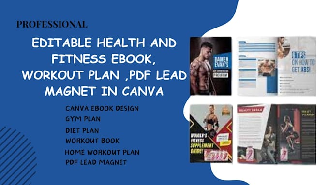 Gig Preview - Health, fitness ebook design, workout plan, pdf lead magnet, journal in canva