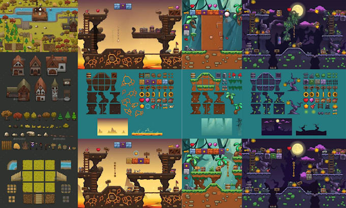 Gig Preview - Do pixel art tileset, tile map, game environment, rpg game assets, game art