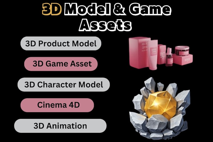 Gig Preview - Make stunning 3d game asset 3d product rendering 3d character model