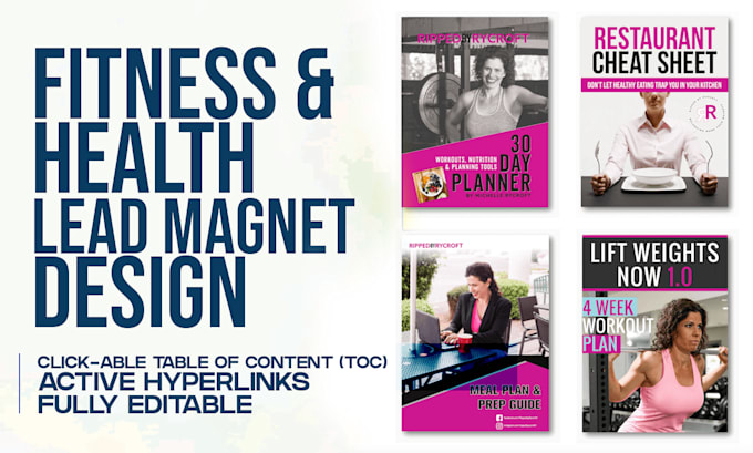 Gig Preview - Do editable health and fitness ebook, pdf lead magnet design in canva, designrr