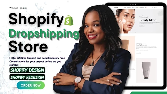 Gig Preview - Shopify website design shopify redesign shopify dropshipping store