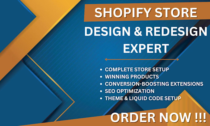 Gig Preview - Redesign shopify website, shopify store design or dropshipping store setup