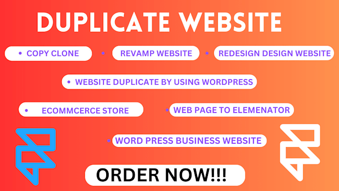 Gig Preview - Duplicate website clone copy redesign wordpress website elementor pro clone divi