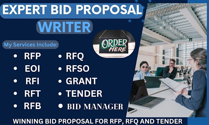 Gig Preview - Write a winning bid proposal for rfp, rfq, grant, tender to government contract