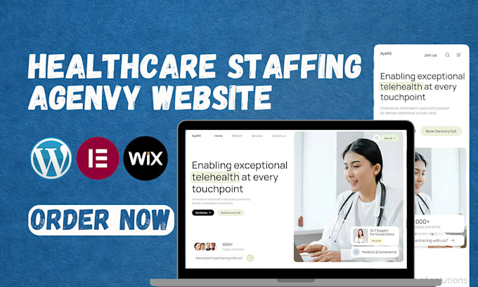 Gig Preview - Healthcare staffing agency website medical and healthcare wordpress website