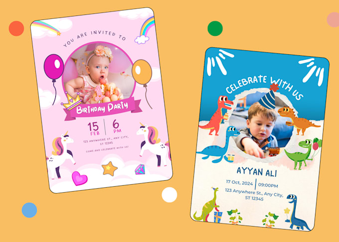 Gig Preview - Design birthday invitation cards or wedding invitation cards