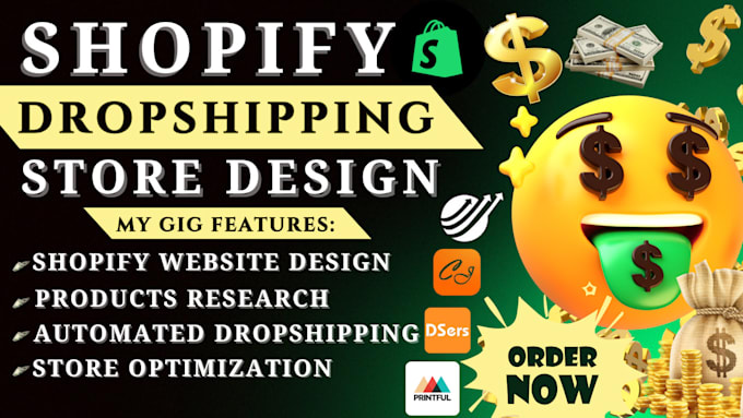 Gig Preview - Create shopify website design shopify store redesign shopify dropshipping store