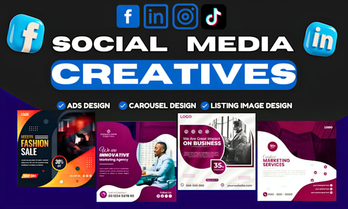 Gig Preview - Do social media advertising design, facebook ad creative, image ads, ads design