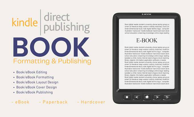 Gig Preview - Kindle ebook formatting for amazon kdp, book formatting and book layout design