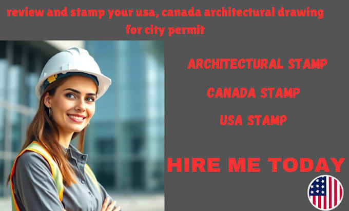 Gig Preview - Review and stamp your USA, canada architectural drawing for city permit