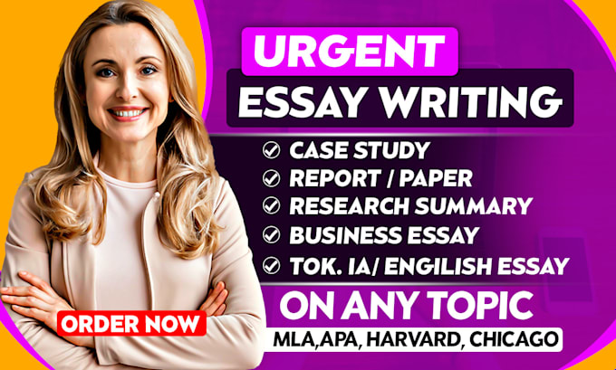 Gig Preview - Do urgent essay writing, research summary, case study, assignments