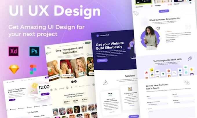 Gig Preview - Design UI UX landing page design and dashboard UI in figma, saas website figma