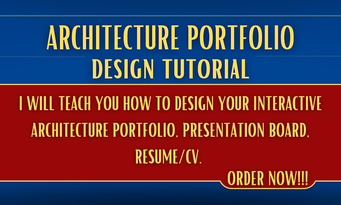 Gig Preview - Be your architecture portfolio presentation board profile resume CV design tutor