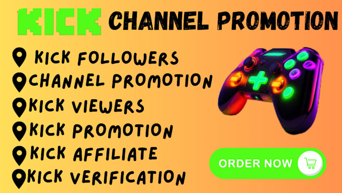 Gig Preview - Do organic kick promotion to get real viewers, followers and chatters