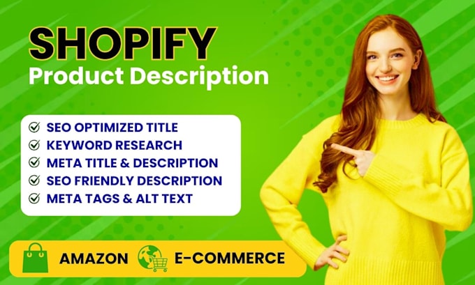 Gig Preview - Write SEO product description for shopify, etsy ecommerce