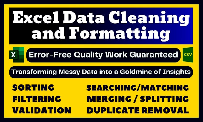 Bestseller - ms excel data cleaning and formatting