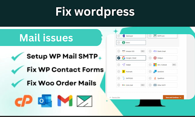 Gig Preview - Fix wordpress email issues and setup wordpress email SMTP