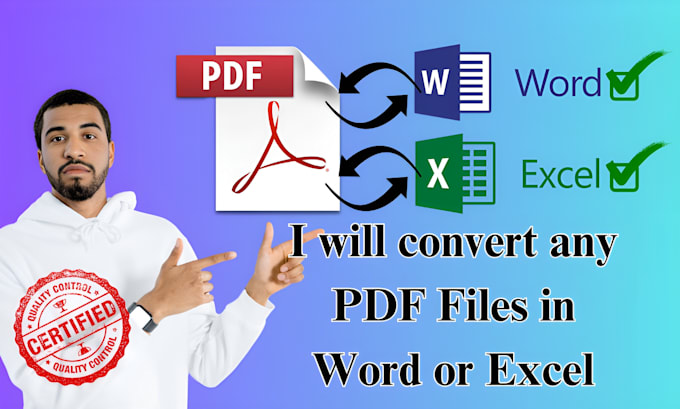 Gig Preview - Convert any PDF files in word or excel