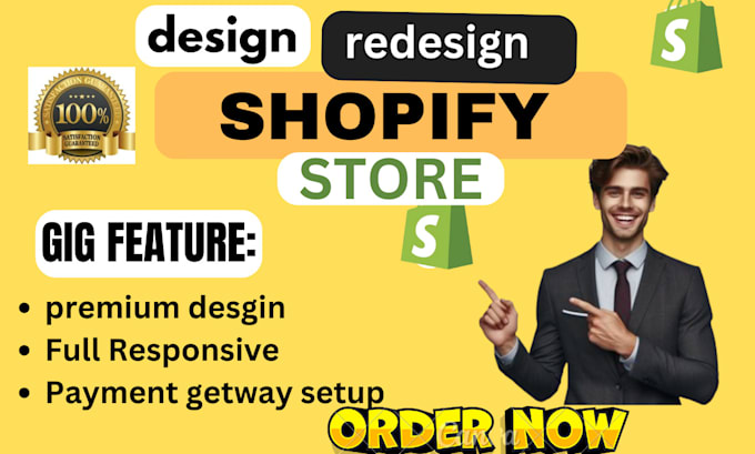 Gig Preview - Do amazing shopify store design, shopify website or shopify dropshipping store