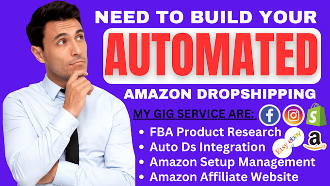 Gig Preview - Setup amazon dropshipping store with auto ds product research amazon fb