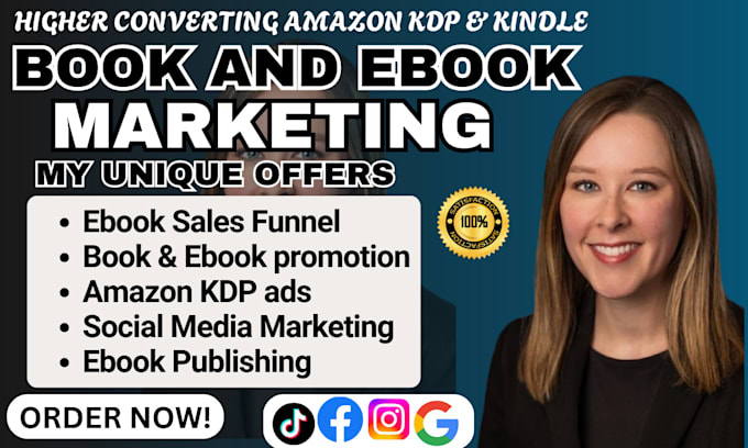 Gig Preview - Do ebook marketing sales funnel amazon book promotion, publishing amazon kdp ads