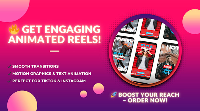 Gig Preview - Create eye catching animated reels for instagram and tiktok