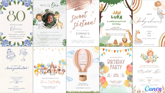 Gig Preview - Create birthday or other invitations editable in canva