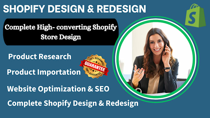 Gig Preview - Design or redesign your dropshipping shopify store, shineon shopify pod store