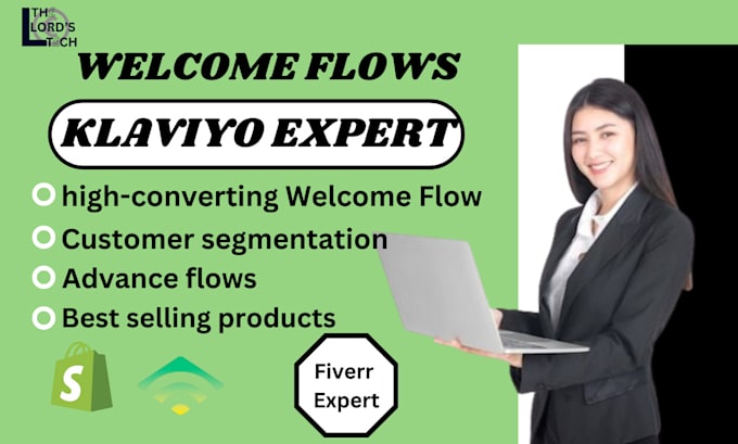 Gig Preview - Set up a klaviyo welcome flows that will make you passive income