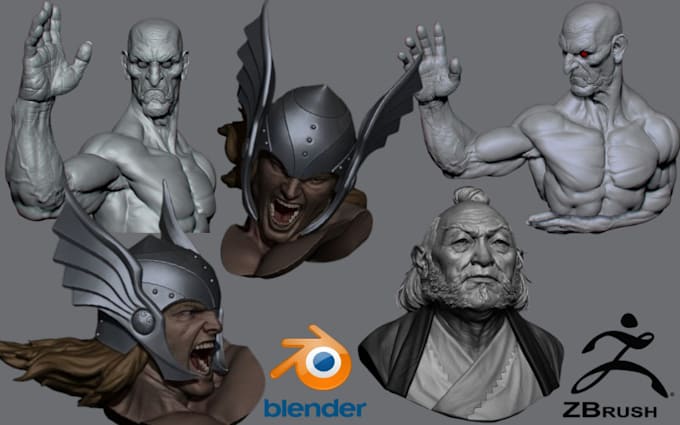 Gig Preview - Sculpt 3d model 3d helmet design 3d head model 3d bust sculpture for 3d printing