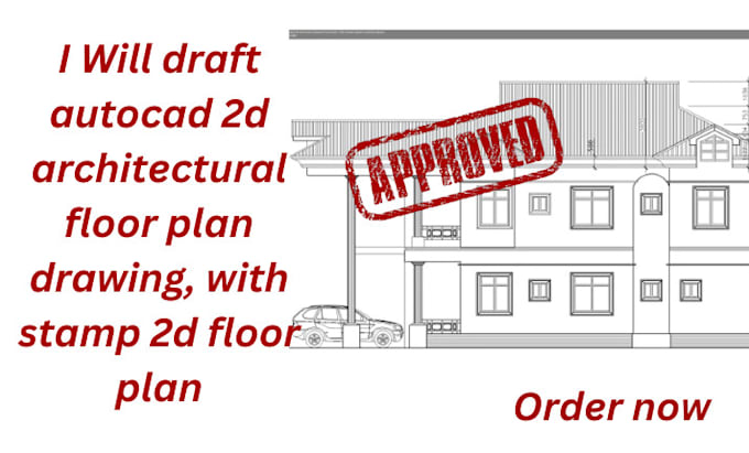 Gig Preview - Draft autocad 2d architectural floor plan drawing, with stamp 2d floor plan