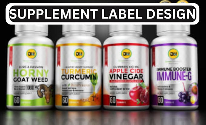 Gig Preview - Do supplement label design product label packaging supliful product upload