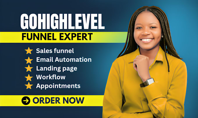 Gig Preview - Build gohighlevel sales funnel ghl landing page go high level website builder