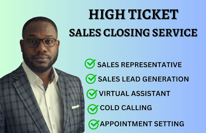 Gig Preview - Be sales closer sales representative online sales agent linkedin lead generation