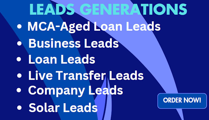 Gig Preview - Generate fresh mca aged loan leads, loan leads, mca leads, business leads